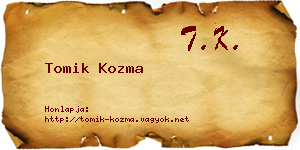 Tomik Kozma névjegykártya